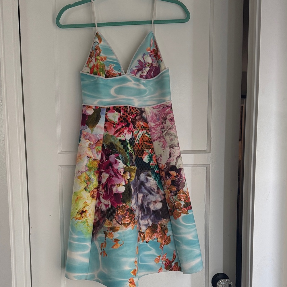 Clover Canyon Pool Flower Floral Neoprene Print Dress - Picture 4 of 6